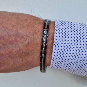Bracciale a maglie larghe bicolore