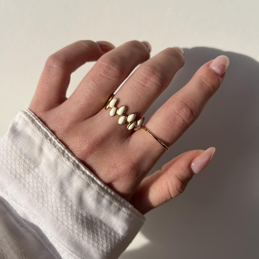Anello a fascia regolabile chicchi